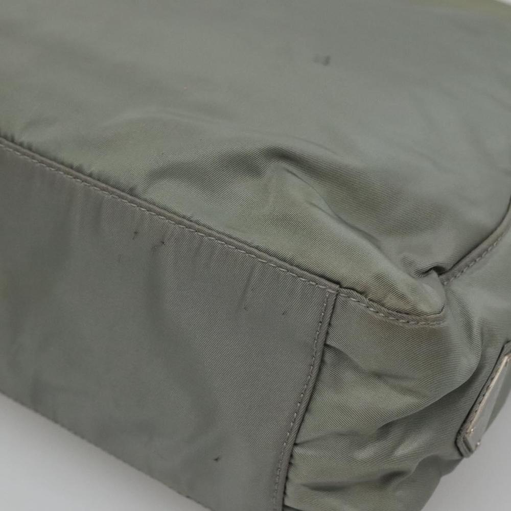 PRADA Tote Bag Nylon Khaki Silver Auth 131158 - Picture 15 of 16